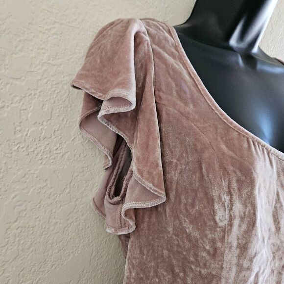 Reformation Rosé May Velvet Blouse - Picture 3 of 8